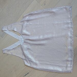 EUC Joie Mirla Tank Women's Large Sheer/Metallic Gold Animal Print Flowy Top